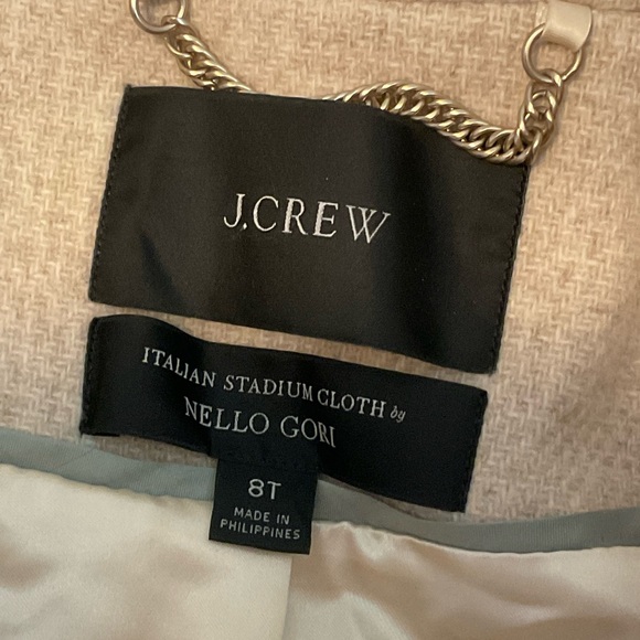 J. Crew Villa Coat in Italian Stadium Cloth by Nello Gori Wool Sz 8T Tall - Picture 6 of 8